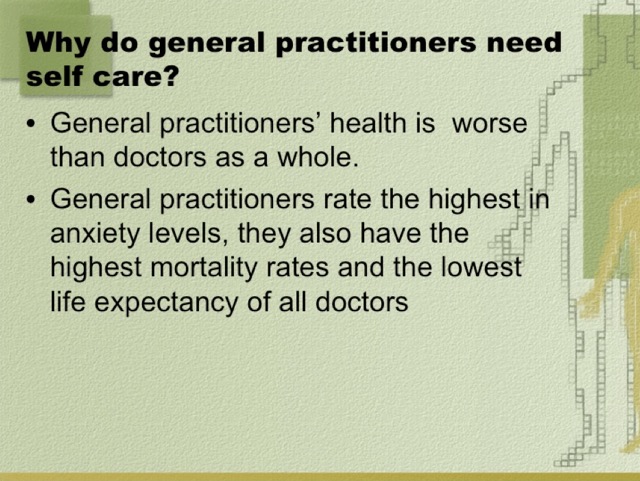 Caring for General Practitioners and their Families 010