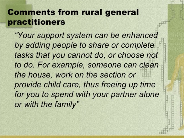 Caring for General Practitioners and their Families 029